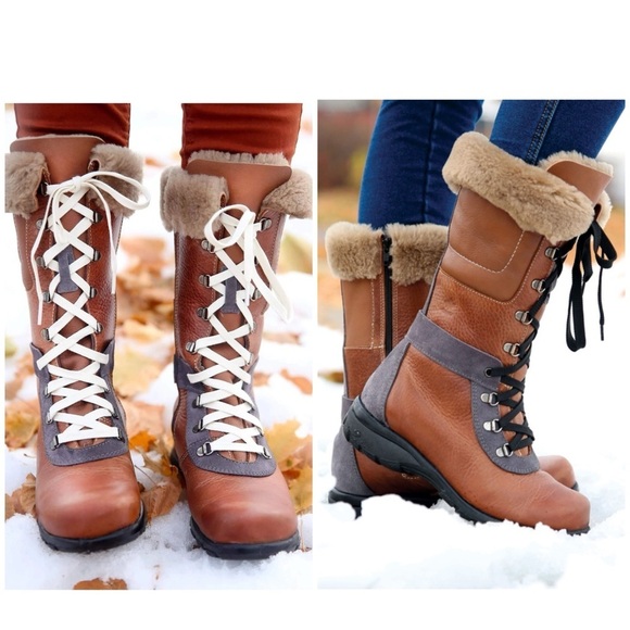 Women’s MARTINO Canadian leather suede and shearling lined winter boots Sz 7W - Picture 15 of 16